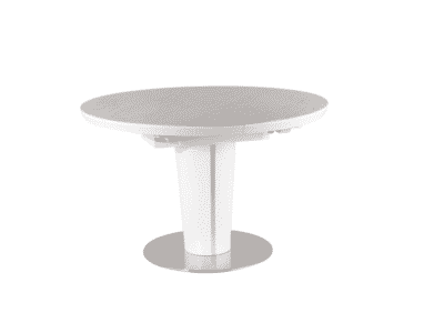 Masa extensibila rotunda Orbit Ceramic Alb Mat D120-160 x H76 cm