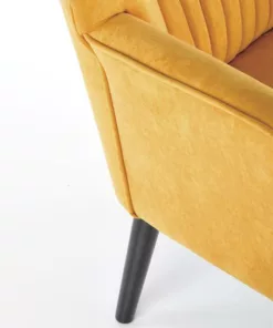 Fotoliu tapitat DELGADO velvet mustariu H100 cm