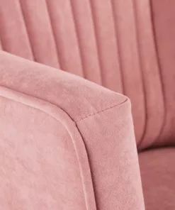 Fotoliu tapitat DELGADO velvet roz H100 cm