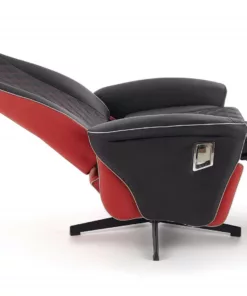 Fotoliu recliner tapitat CAMARO negru-rosu H112-86 cm