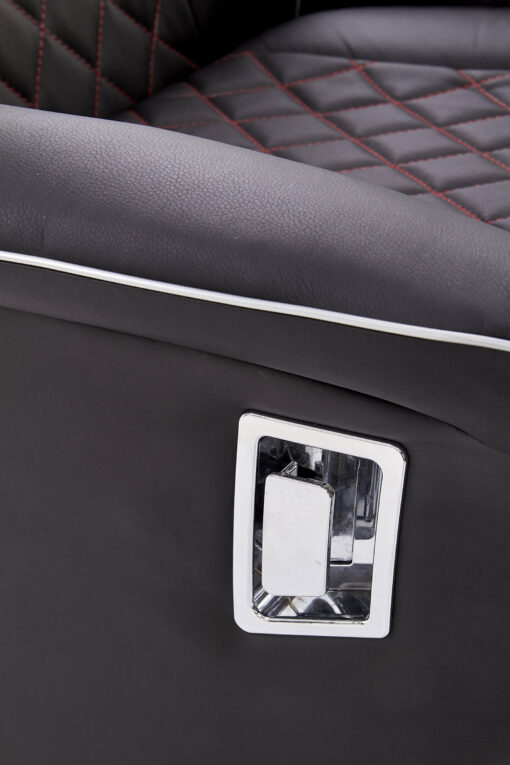 Fotoliu recliner tapitat CAMARO negru-rosu H112-86 cm