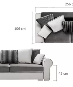 Canapea extensibila cu lada de depozitare Deluxe Sofa L256 x l106 x H90 cm