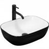 Lavoar Belinda ceramica sanitara negru/alb – 46,5 cm