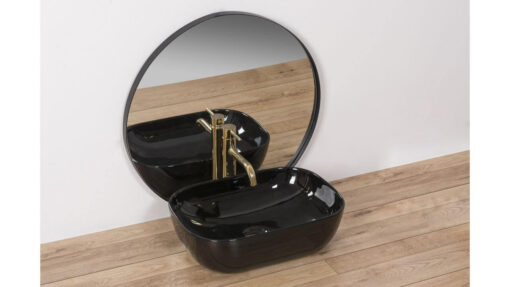 Lavoar Belinda ceramica sanitara negru lucios – 46 cm