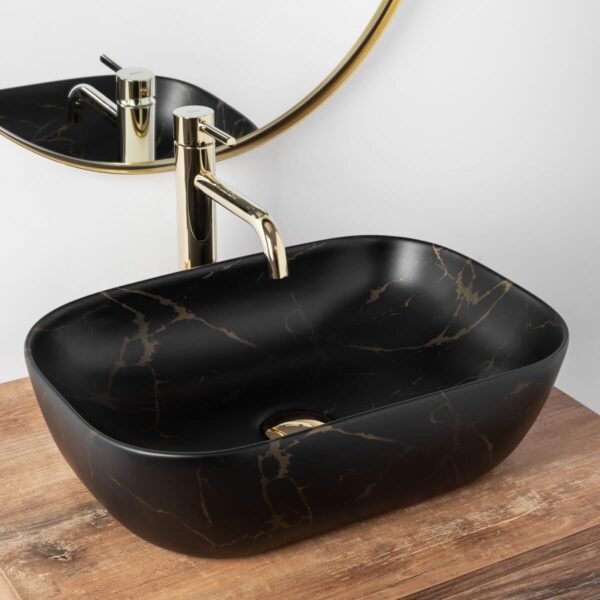 Lavoar Belinda marble ceramica sanitara mat – 46,5 cm