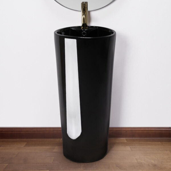 Lavoar Blanka freestanding negru ceramica sanitara – H85 cm