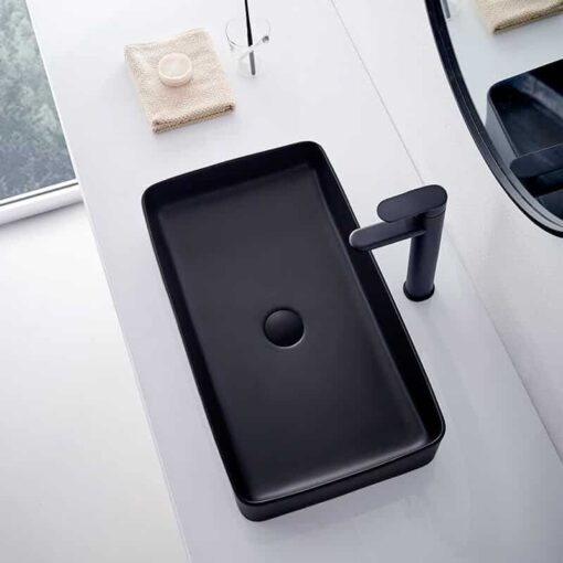 Lavoar Denis ceramica sanitara negru mat - 61 cm