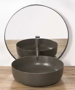 Lavoar Elma ceramica sanitara gri mat – 45 cm