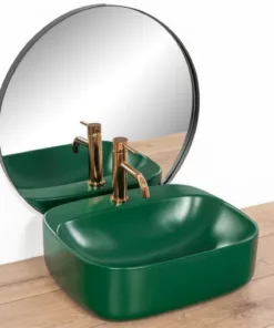 Lavoar Luiza verde mat ceramica sanitara – 50 cm