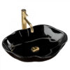 Lavoar Pearl Shiny ceramica sanitara negru lucios – 51,5 cm