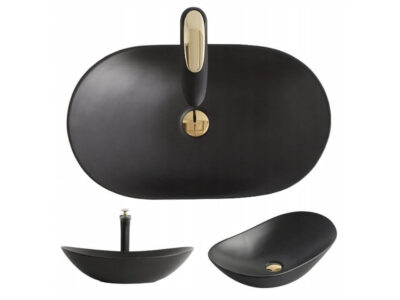 Lavoar Royal negru mat ceramica sanitara – 61,5 cm