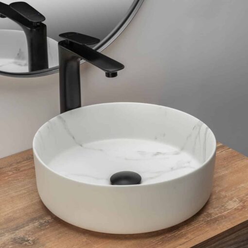 Lavoar Sami alb marmura ceramica sanitara – 36 cm