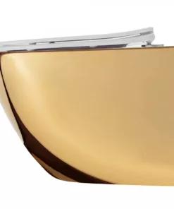 Vas wc Carlo Mini Gold suspendat cu capac slim softclose