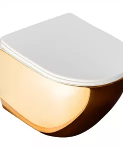 Vas wc Carlo Mini Gold suspendat cu capac slim softclose