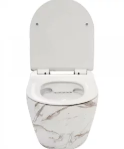 Vas wc Carlos marmura suspendat capac slim softclose H32 cm