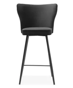 Scaun de bar Modena negru picioare negre – H60 cm