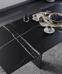 Masa extensibila Diuna Ceramic negru mat L160-240 x l90 x h76 cm