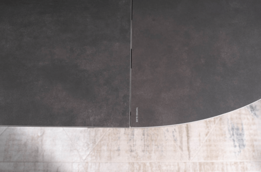 Masa extensibila Porto gri inchis/otel D120-160 x h76 cm