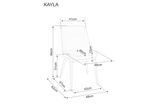 Scaun Kayla catifea negru