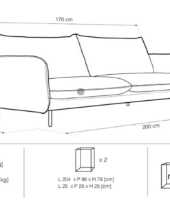 Canapea Vienna fixa 3 locuri tesatura personalizabila