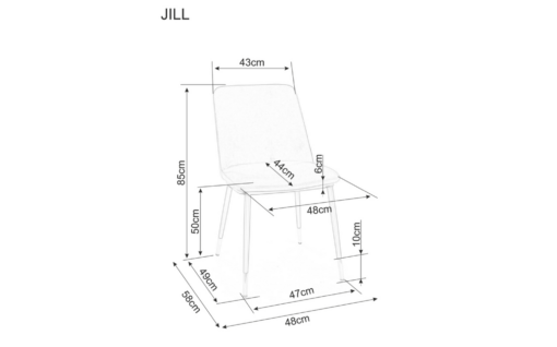 Scaun Jill tapitat cu catifea gri inchis