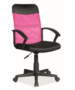 Scaun birou Q-702 textil roz/negru
