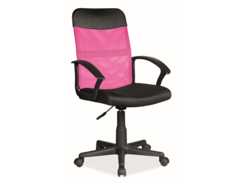 Scaun birou Q-702 textil roz/negru