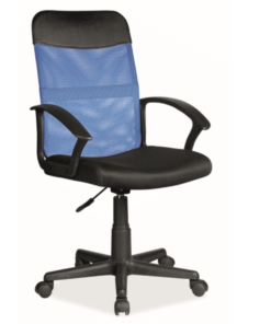 Scaun birou Q-702 textil albastru/negru