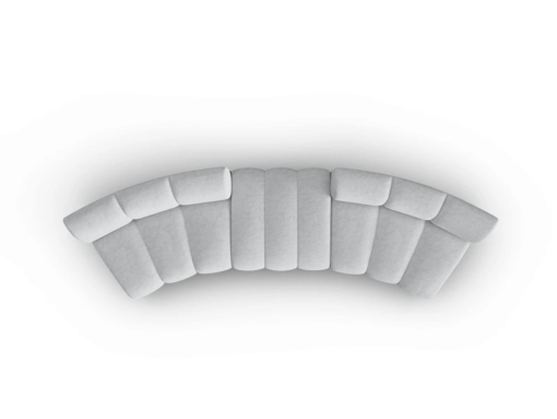 Canapea Lupine 4 locuri curbata chenilia personalizabila - L367 cm gri deschis