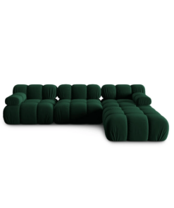 Canapea modulara Bellis 4 locuri catifea personalizabila - L282 cm verde