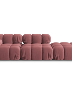 Canapea modulara Bellis 4 locuri catifea personalizabila - L282 cm roz