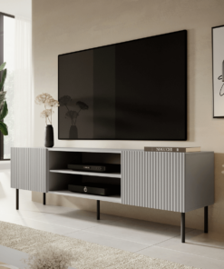 Comoda TV Asensio gri deschis/negru - L180 cm