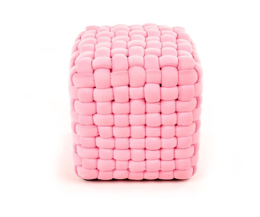 Taburet Rubik stofa roz - h35 cm
