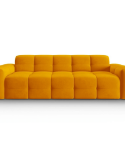 Canapea Kendal 3 locuri stofa catifelata personalizabila - L222 cm portocaliiu