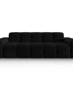 Canapea Kendal 3 locuri stofa catifelata personalizabila - L222 cm negru