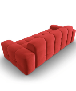 Canapea Kendal 3 locuri stofa catifelata personalizabila - L222 cm rosu