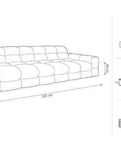 Canapea Kendal 3 locuri stofa catifelata personalizabila - L222 cm