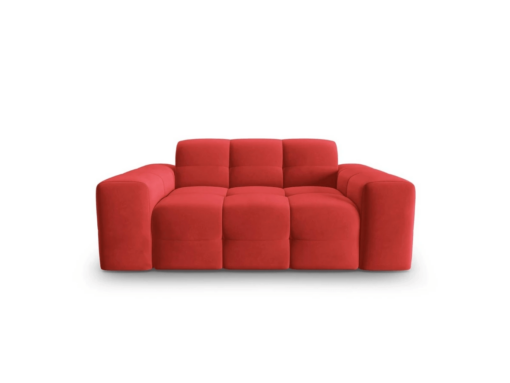 Canapea Kendal 2 locuri stofa catifelata personalizabila - L156 cm rosu