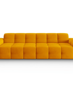 Canapea Kendal 4 locuri stofa catifelata personalizabila - L255 cm portocaliu