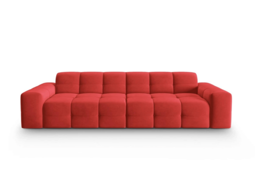 Canapea Kendal 4 locuri stofa catifelata personalizabila - L255 cm rosu