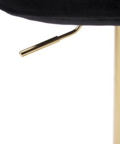 Scaun de bar H120 stofa catifelata negru/auriu - H84-106 cm