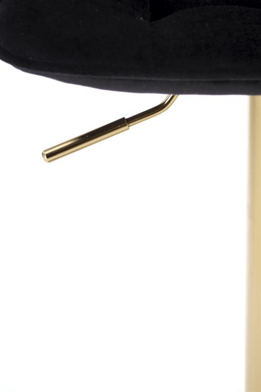 Scaun de bar H120 stofa catifelata negru/auriu - H84-106 cm