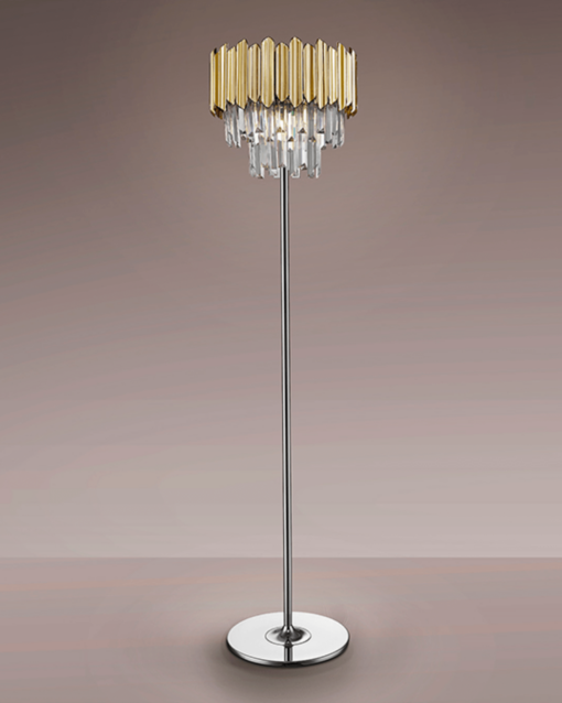 Lampadar Tiara crom/auriu - d35 x h159 cm